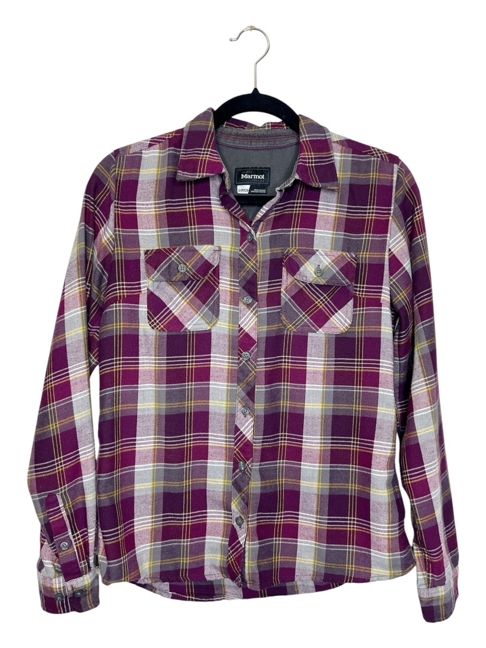 Marmot Bridget Plaid Long Sleeve Button Front Casual Flannel Shirt size Small